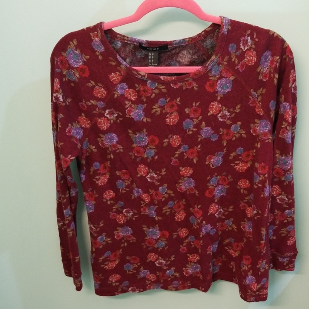Forever 21 floral long sleeve top